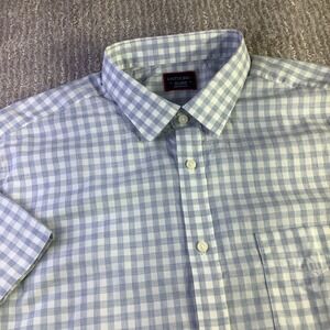UNTUCKit XXL Mens Clarke Blue Gingham Short Sleeve Button Down Shirt‎ New